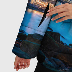 Куртка зимняя женская Закат в мегаполисе, цвет: 3D-черный — фото 2