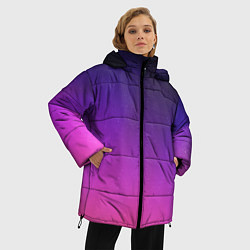 Куртка зимняя женская Розовофиолетовый градиент, цвет: 3D-черный — фото 2
