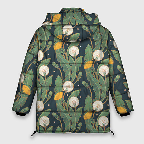 Женская зимняя куртка Цветение одуванчиков / 3D-Черный – фото 2