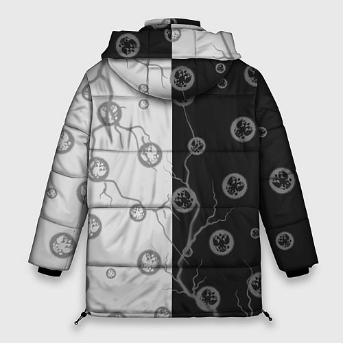 Женская зимняя куртка RUSSIA - ГЕРБ - Молнии / 3D-Черный – фото 2