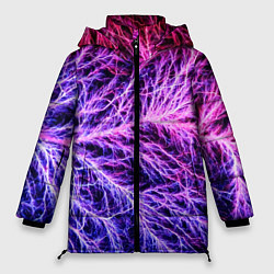 Куртка зимняя женская Авангардный неоновый паттерн Мода Avant-garde neon, цвет: 3D-черный