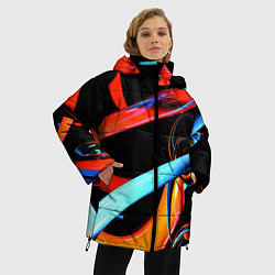Куртка зимняя женская Авангардная объёмная композиция Avant-garde three, цвет: 3D-светло-серый — фото 2