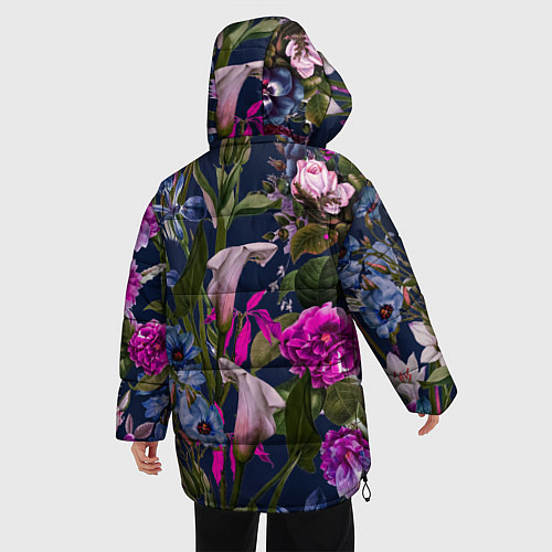 Женская зимняя куртка Цветы Таинственные / 3D-Светло-серый – фото 4