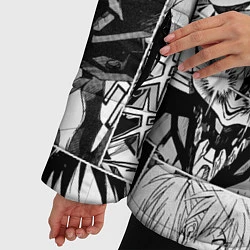 Куртка зимняя женская Евангелион паттерн, цвет: 3D-черный — фото 2