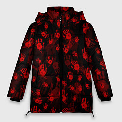 Куртка зимняя женская Кровавые отпечатки DEATH STRANDING, цвет: 3D-светло-серый