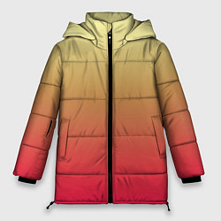 Куртка зимняя женская Красно-желтый градиент, цвет: 3D-красный