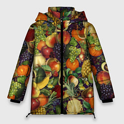 Куртка зимняя женская Вкусные Летние Фрукты, цвет: 3D-светло-серый
