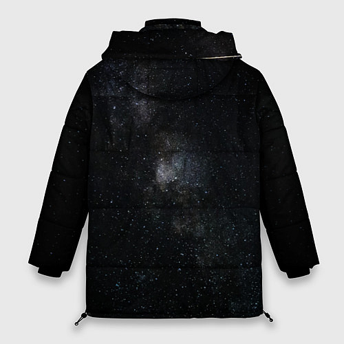 Женская зимняя куртка Лонгслив Звезды и космос / 3D-Черный – фото 2
