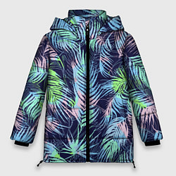 Женская зимняя куртка Разноцветные Листья Пальм