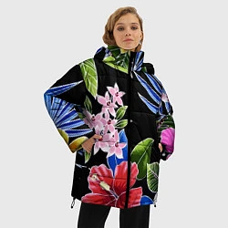 Куртка зимняя женская Floral vanguard composition Летняя ночь Fashion tr, цвет: 3D-светло-серый — фото 2