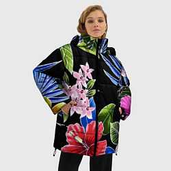 Куртка зимняя женская Floral vanguard composition Летняя ночь Fashion tr, цвет: 3D-красный — фото 2