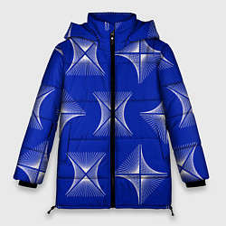 Женская зимняя куртка ABSTRACT PATTERN ON A BLUE BACKGROUND