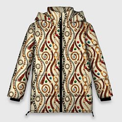 Женская зимняя куртка Ремни и драгоценные камни