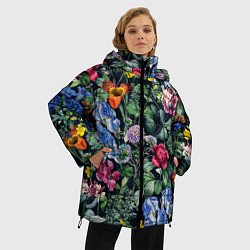 Куртка зимняя женская Цветы Старый Сад, цвет: 3D-красный — фото 2