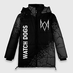 Куртка зимняя женская Watch Dogs Glitch на темном фоне, цвет: 3D-черный