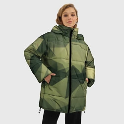 Куртка зимняя женская 3д полигоны - камуфляж, цвет: 3D-красный — фото 2