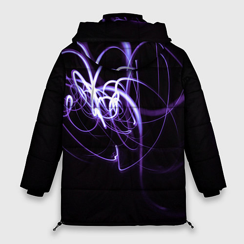 Женская зимняя куртка Неоновый узор - Фиолетовый / 3D-Черный – фото 2