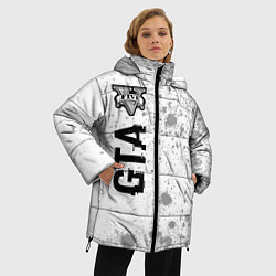 Куртка зимняя женская GTA Glitch на темном фоне, цвет: 3D-черный — фото 2