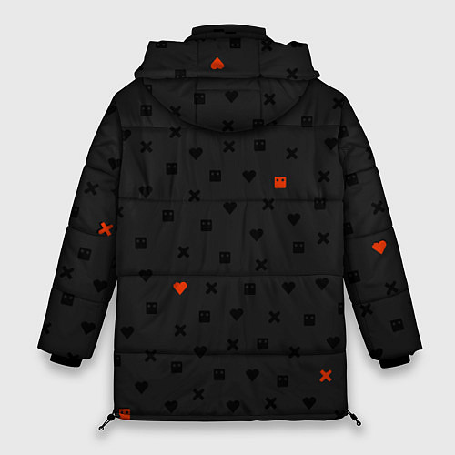 Женская зимняя куртка Love Death and Robots black pattern / 3D-Черный – фото 2