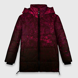 Женская зимняя куртка Темно-красный абстрактный узор текстура камня