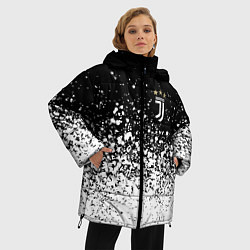 Куртка зимняя женская Juventus fc брызги краски, цвет: 3D-светло-серый — фото 2