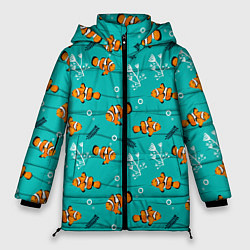 Куртка зимняя женская TEXTURE OF SEA FISH, цвет: 3D-светло-серый