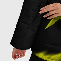 Куртка зимняя женская Жёлтая и Чёрная Масляная Краска, цвет: 3D-светло-серый — фото 2