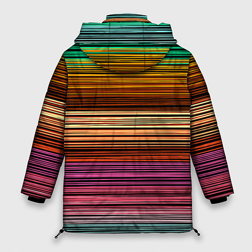 Женская зимняя куртка Multicolored thin stripes Разноцветные полосы / 3D-Светло-серый – фото 2