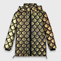 Женская зимняя куртка Чешуя золотая