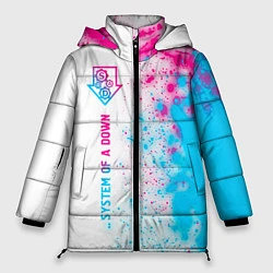 Куртка зимняя женская System of a Down Neon Gradient, цвет: 3D-черный