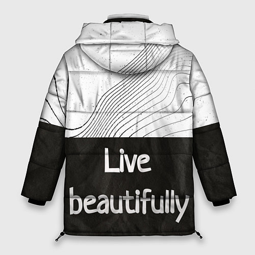 Женская зимняя куртка Линии жизни Life lines / 3D-Черный – фото 2