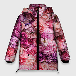 Куртка зимняя женская BOUQUET OF VARIOUS FLOWERS, цвет: 3D-светло-серый