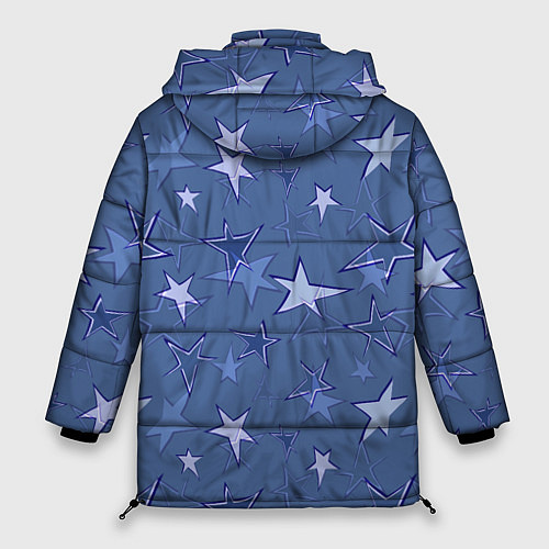 Женская зимняя куртка Gray-Blue Star Pattern / 3D-Черный – фото 2