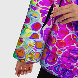 Куртка зимняя женская Красочные всплески красок Экспрессия, цвет: 3D-черный — фото 2