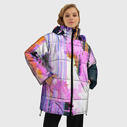 Куртка зимняя женская Glitch art Fashion trend, цвет: 3D-красный — фото 2