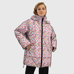 Куртка зимняя женская Кружки и ромбики, цвет: 3D-черный — фото 2