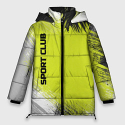 Куртка зимняя женская Sports club gray green pattern, цвет: 3D-красный