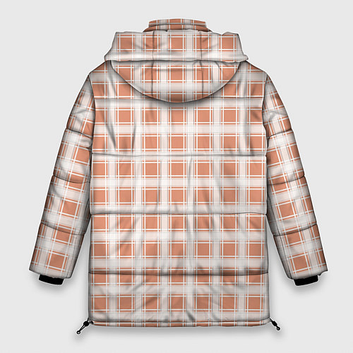 Женская зимняя куртка Light beige plaid fashionable checkered pattern / 3D-Красный – фото 2