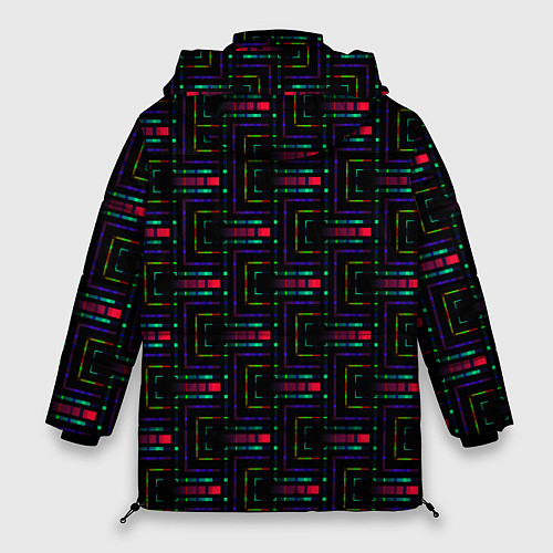 Женская зимняя куртка Яркие полосы на черном / 3D-Черный – фото 2