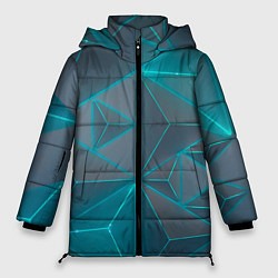 Женская зимняя куртка Неоновая киберпанк броня - Светло-синий
