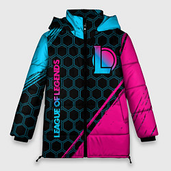 Куртка зимняя женская League of Legends Neon Gradient, цвет: 3D-черный