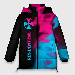 Куртка зимняя женская Resident Evil Logo Neon Gradient, цвет: 3D-черный