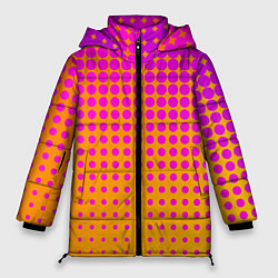 Куртка зимняя женская Желто-розовый градиент, цвет: 3D-красный