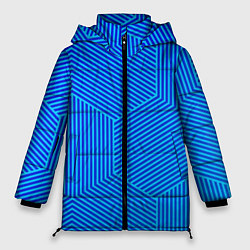 Куртка зимняя женская Blue geometry линии, цвет: 3D-черный