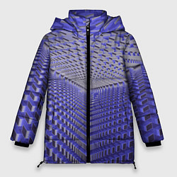 Женская зимняя куртка Неоновые кубы - оптическая иллюзия