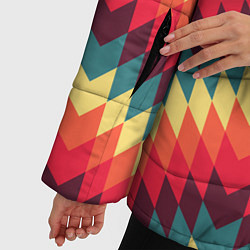 Куртка зимняя женская Мексиканские узоры, цвет: 3D-светло-серый — фото 2