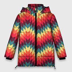 Куртка зимняя женская Мексиканские узоры, цвет: 3D-светло-серый