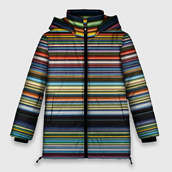 Женская зимняя куртка Абстрактное множество разноцветных линий