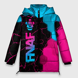 Куртка зимняя женская FNAF - neon gradient: по-вертикали, цвет: 3D-черный
