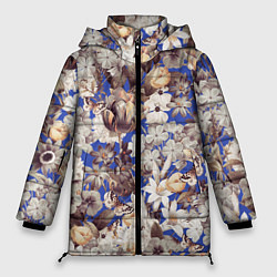 Женская зимняя куртка Цветы Синего Сада